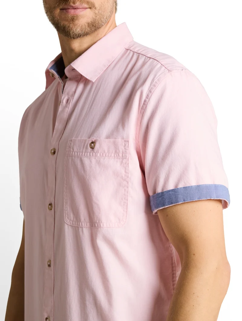 structured slubyarn shirt, pink horizontal structure