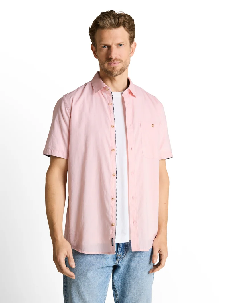 structured slubyarn shirt, pink horizontal structure