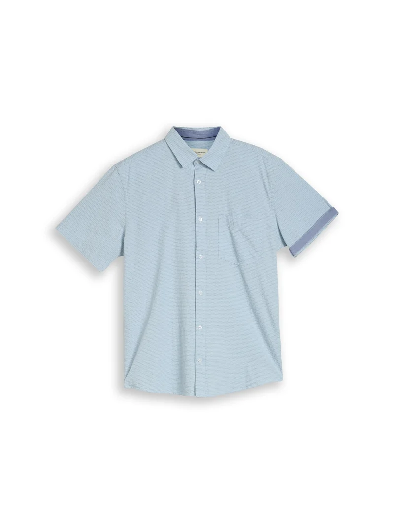 structured shirt, light blue dot structure