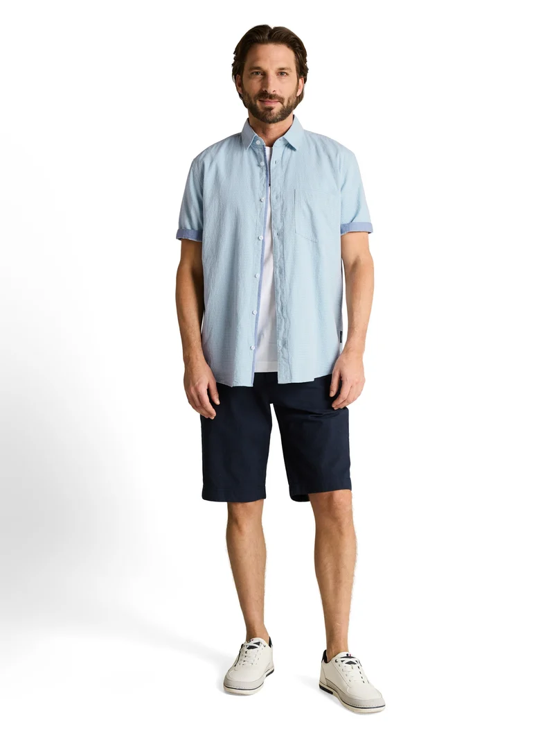 structured shirt, light blue dot structure