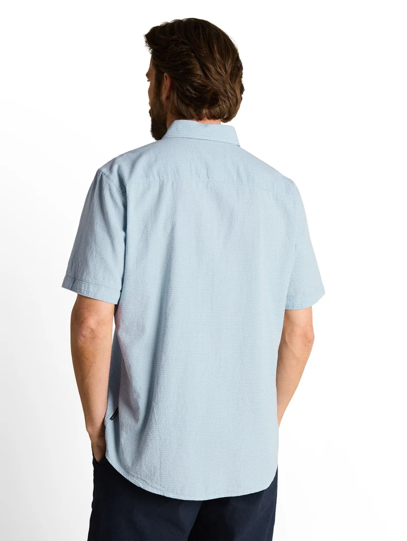 structured shirt, light blue dot structure