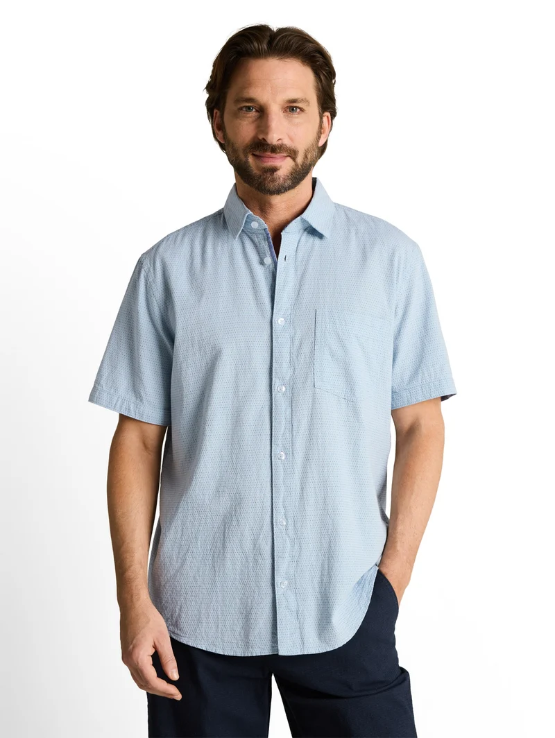 structured shirt, light blue dot structure
