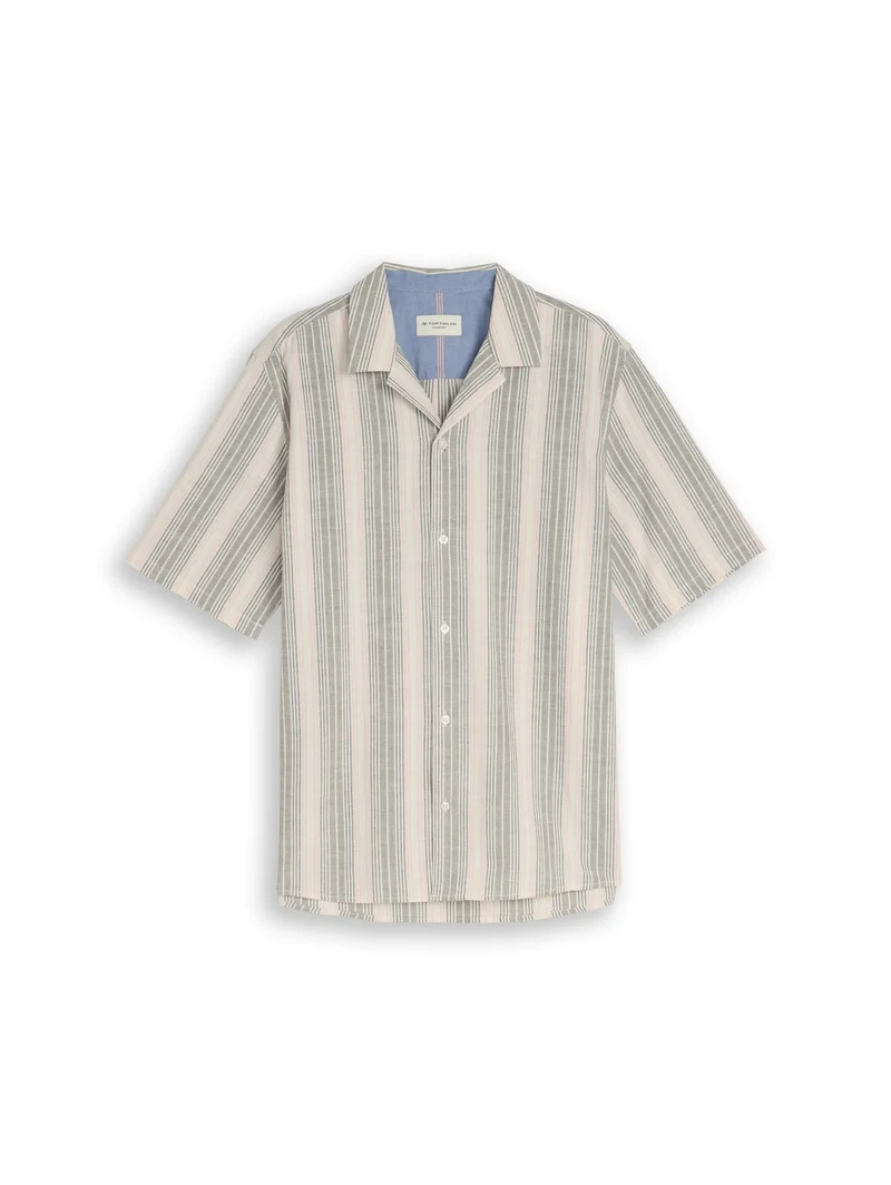 comfort striped shirt, olive multicolor stripe