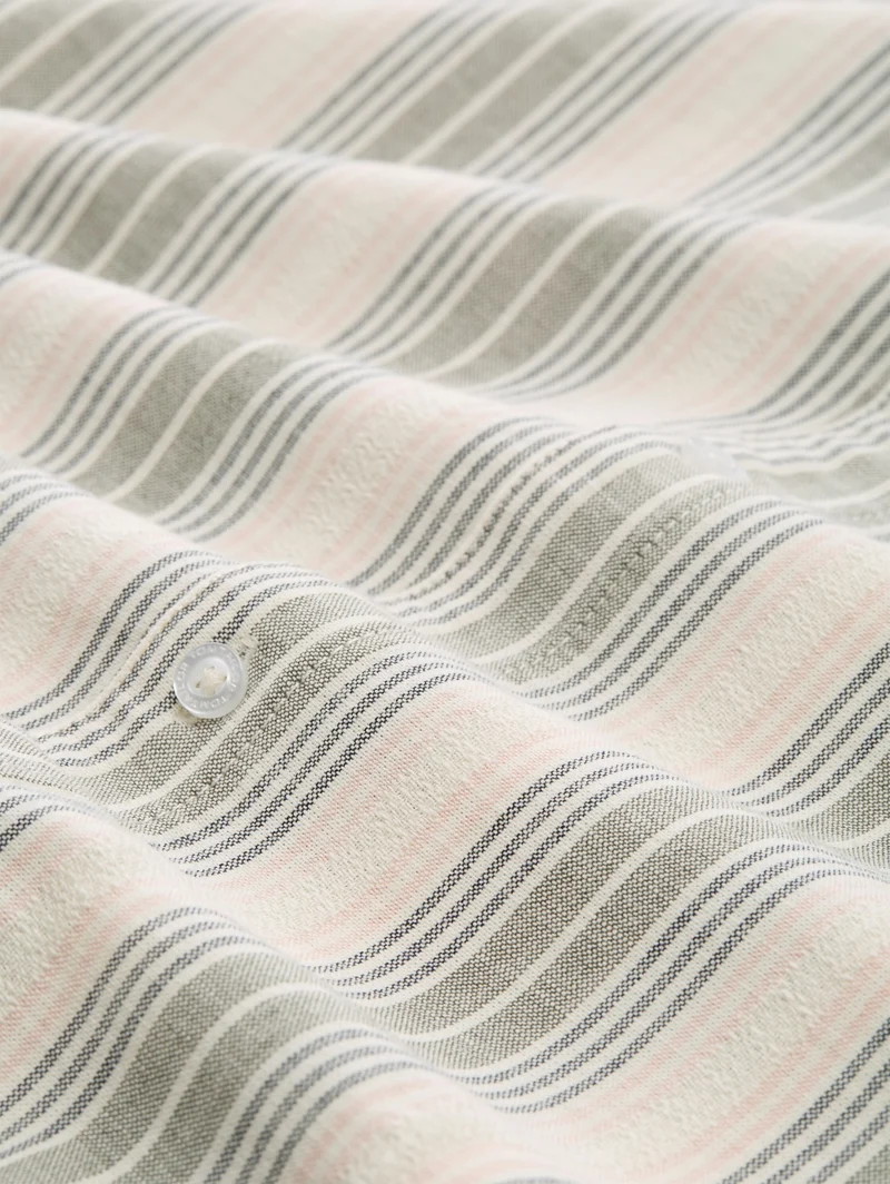 comfort striped shirt, olive multicolor stripe