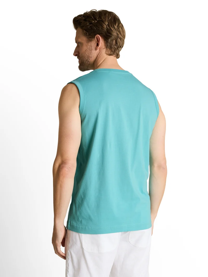 printed tanktop, river teal