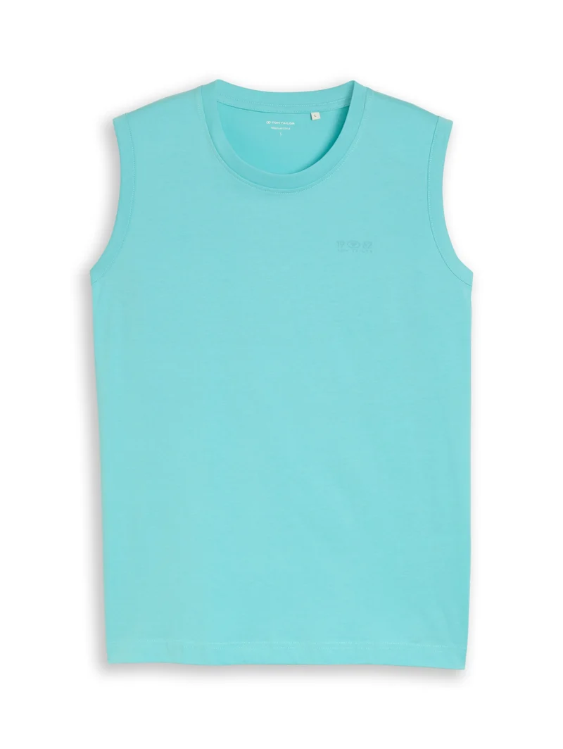 printed tanktop, river teal