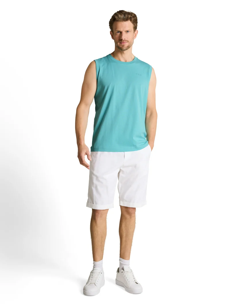 printed tanktop, river teal