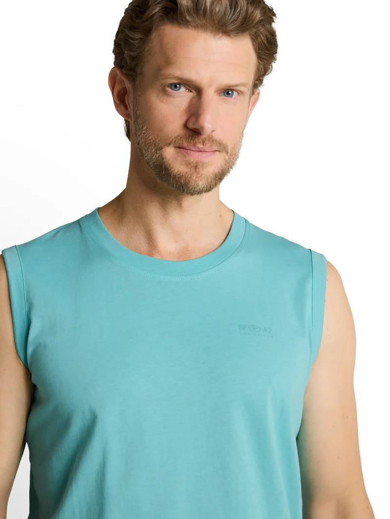 printed tanktop, river teal