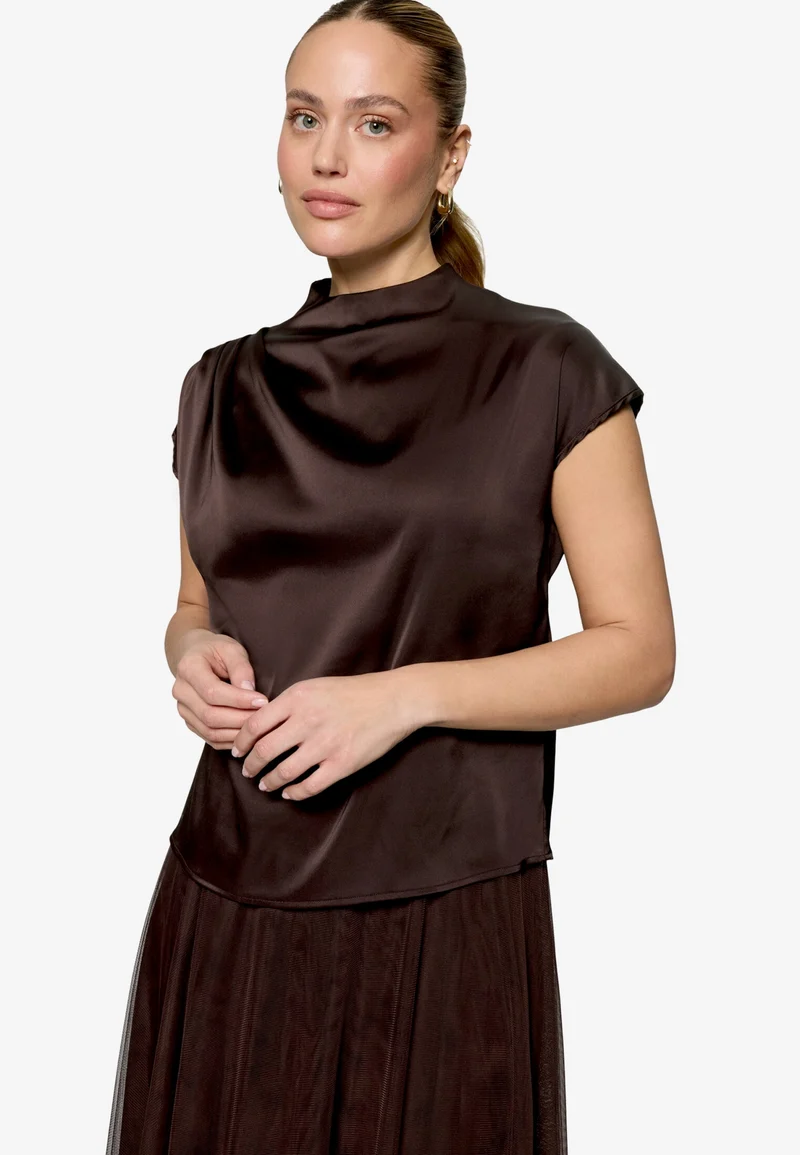 Bluse Kurz 1/2 Arm, Chocolate Plum