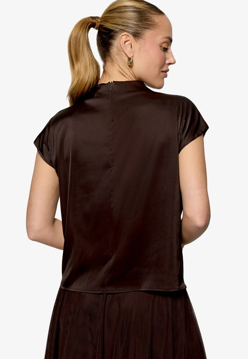 Bluse Kurz 1/2 Arm, Chocolate Plum