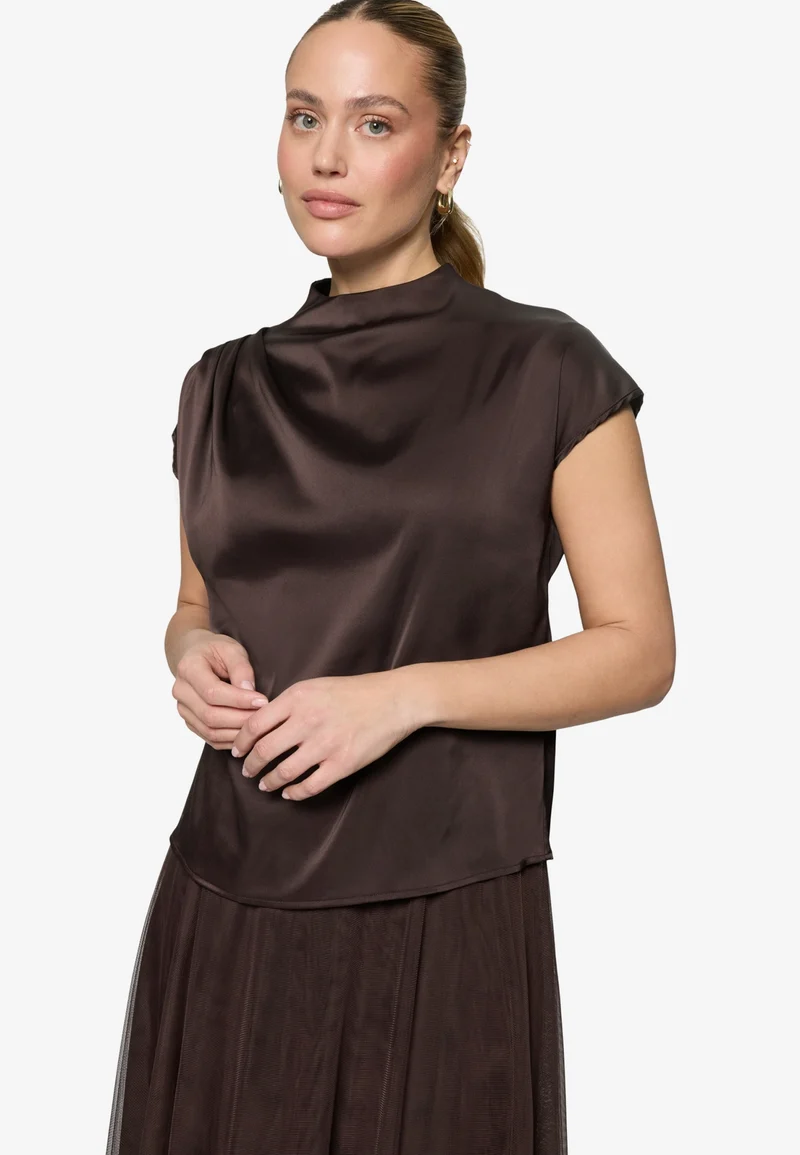 Bluse Kurz 1/2 Arm, Chocolate Plum