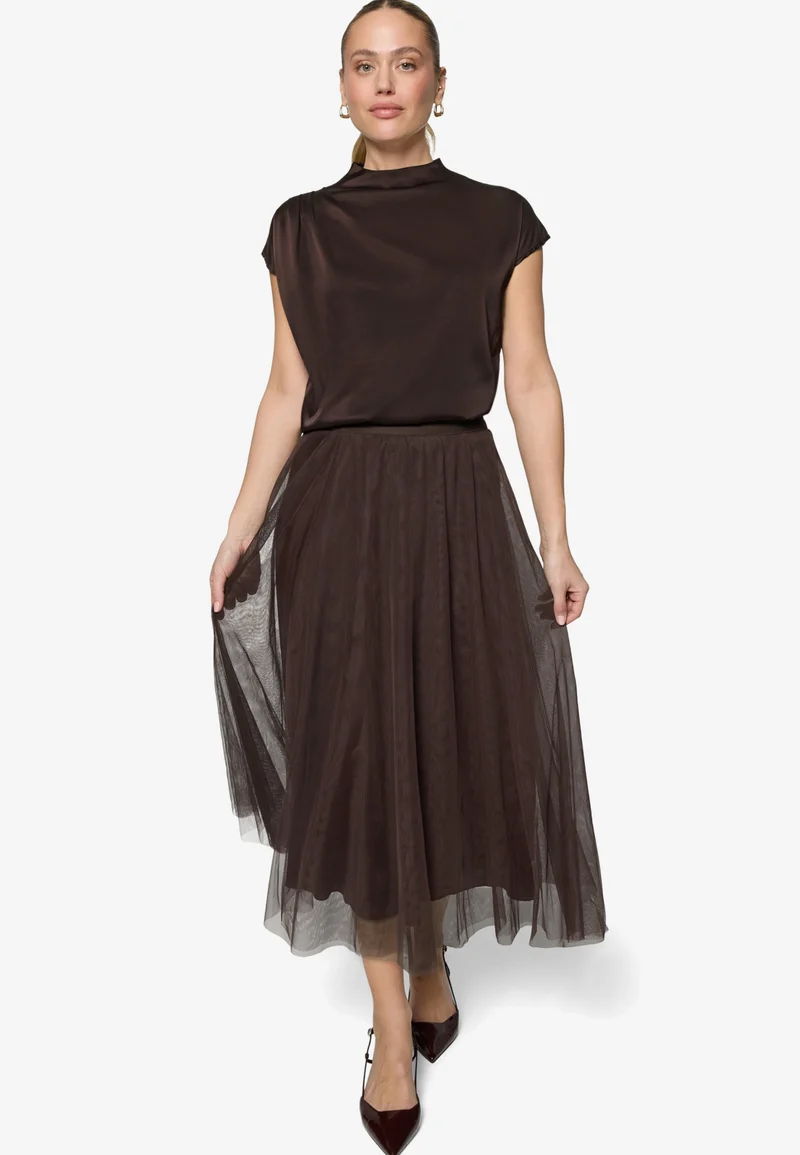 Bluse Kurz 1/2 Arm, Chocolate Plum