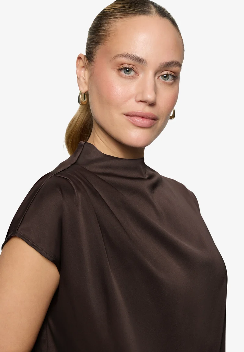Bluse Kurz 1/2 Arm, Chocolate Plum