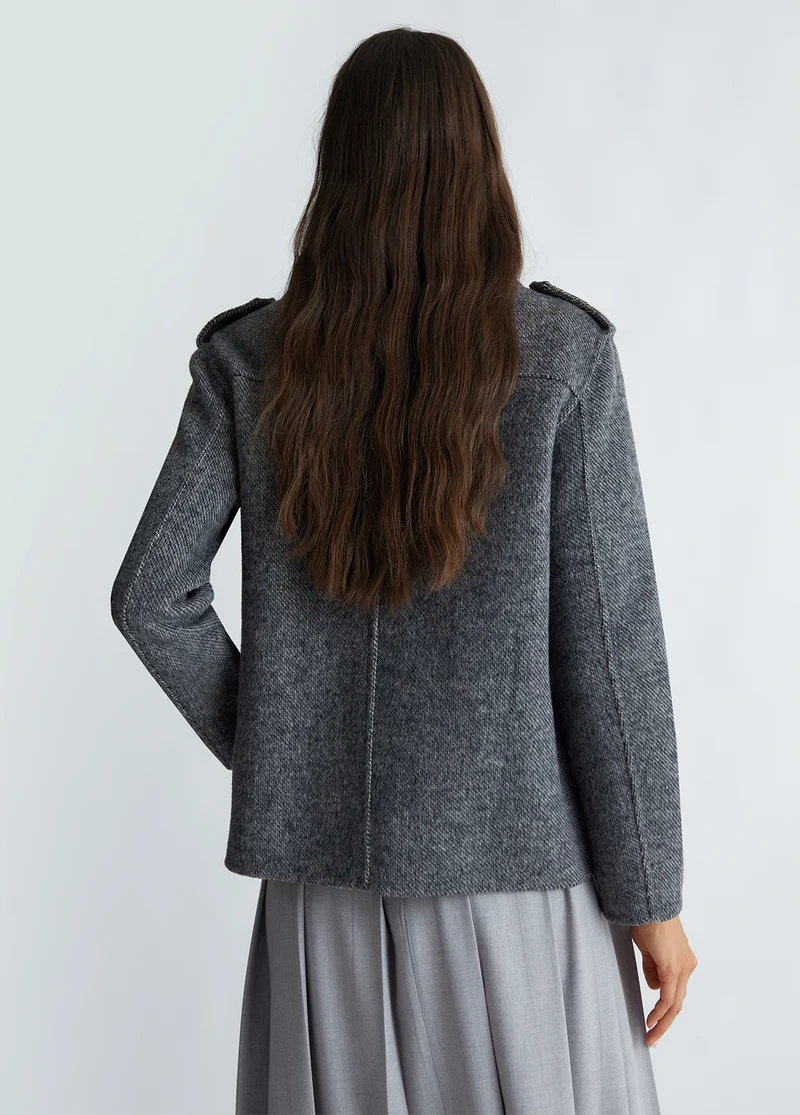 Short wool-blend coat