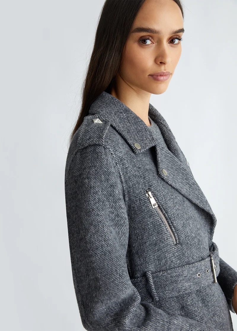 Short wool-blend coat
