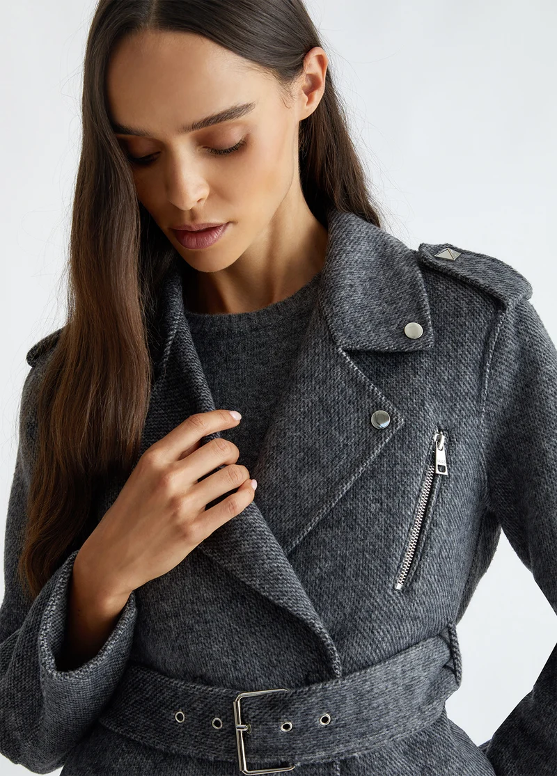 Short wool-blend coat