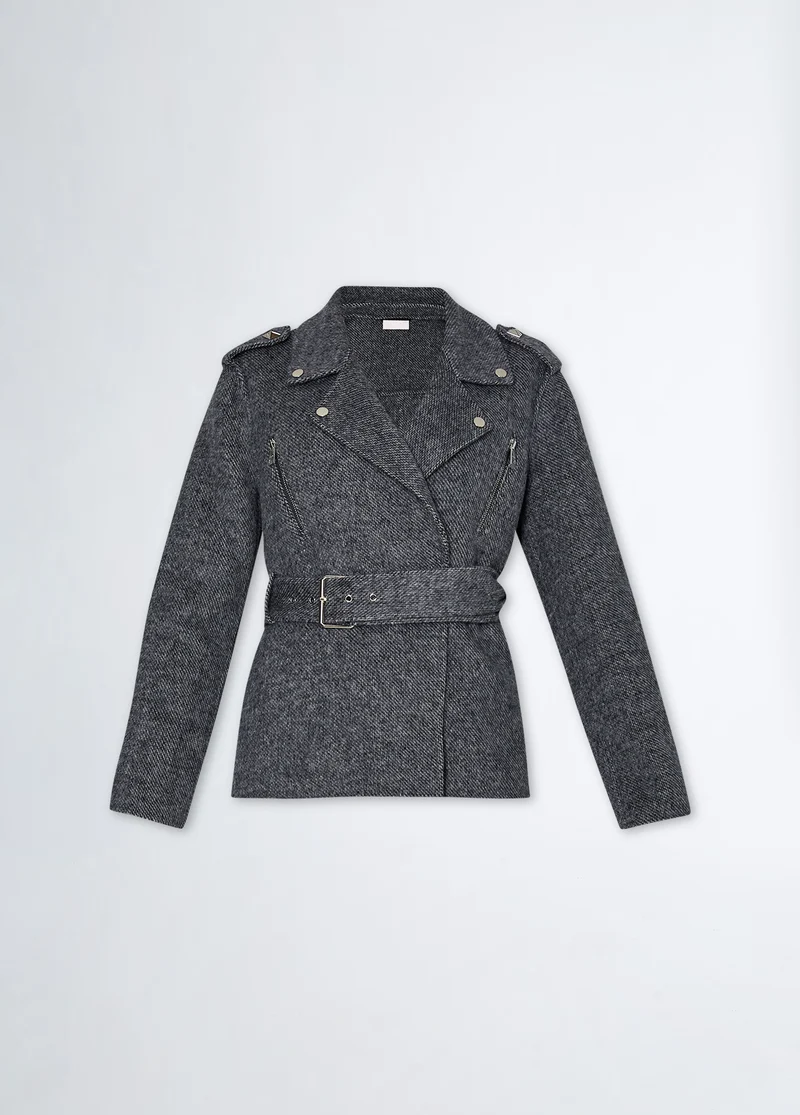 Short wool-blend coat