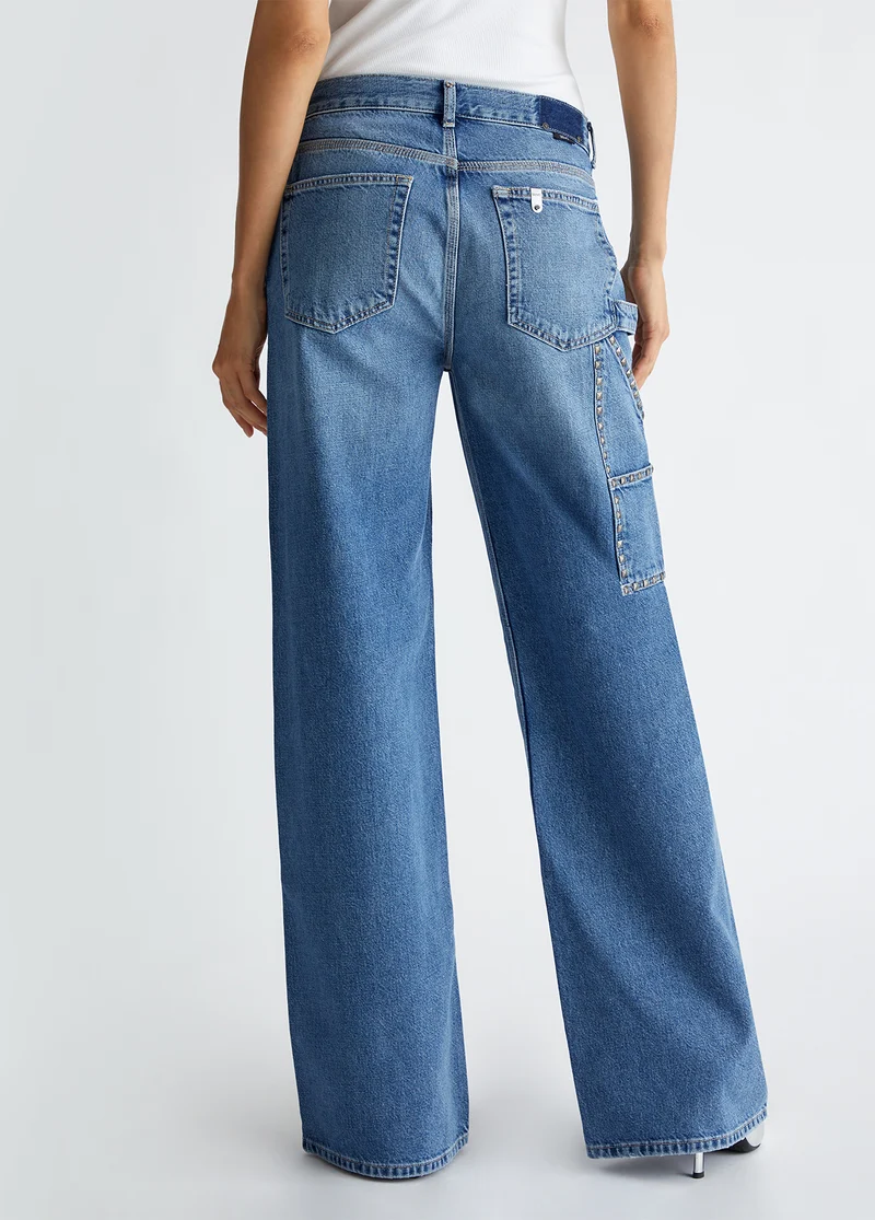 Flared jeans with studs