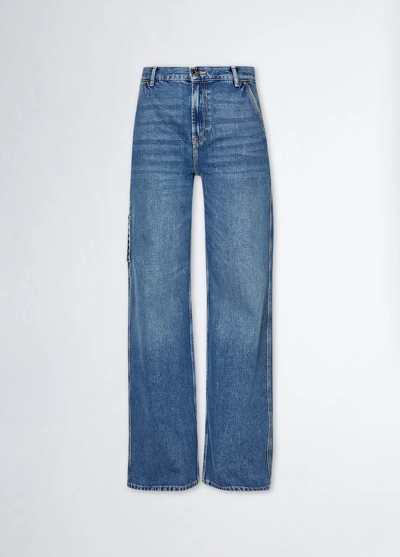 Flared jeans with studs