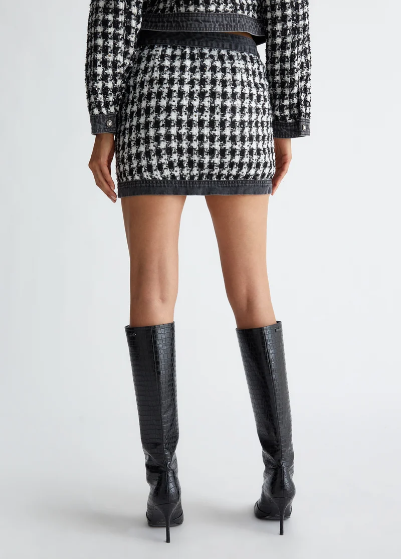 Denim and Bouclã© Miniskirt