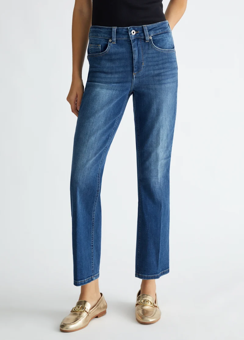 High-rise bootcut jeans