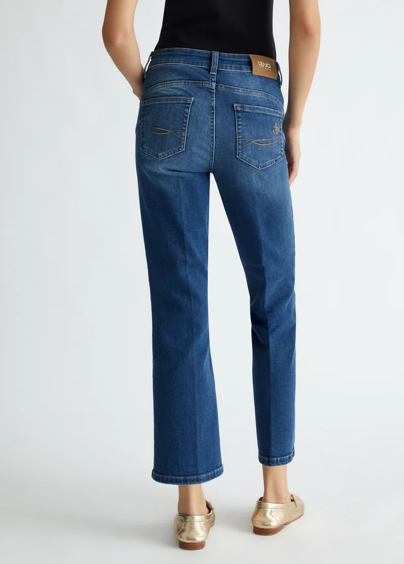 High-rise bootcut jeans