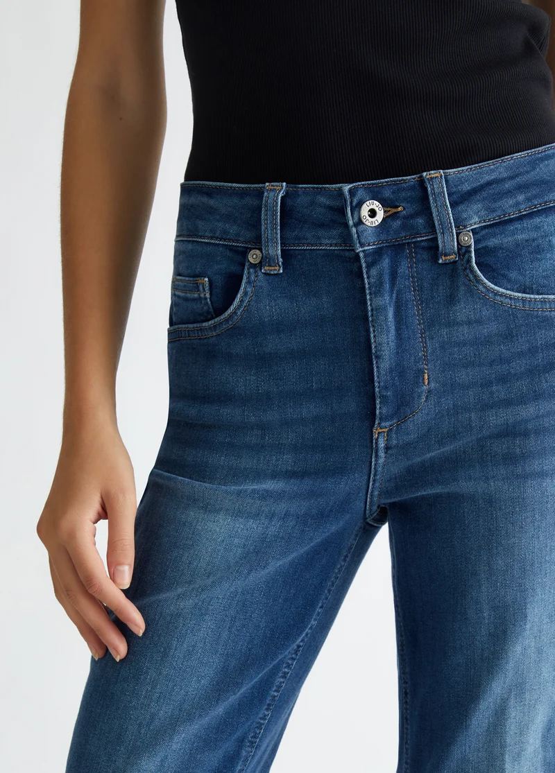 High-rise bootcut jeans