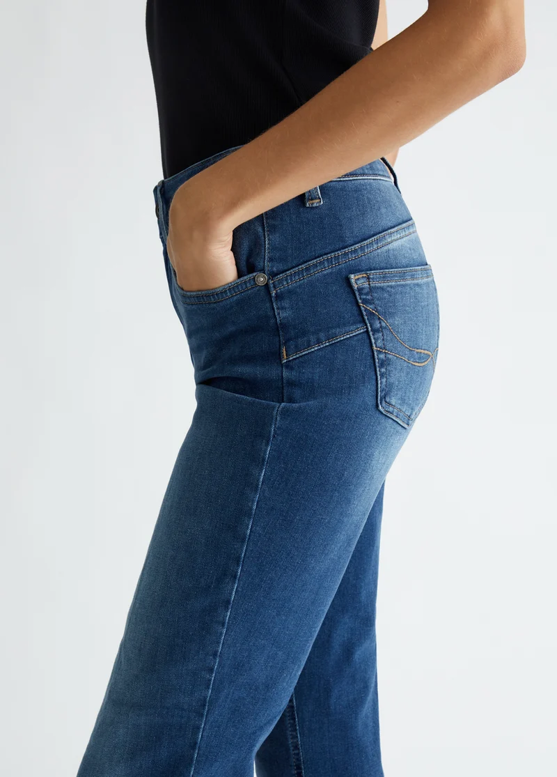 High-rise bootcut jeans