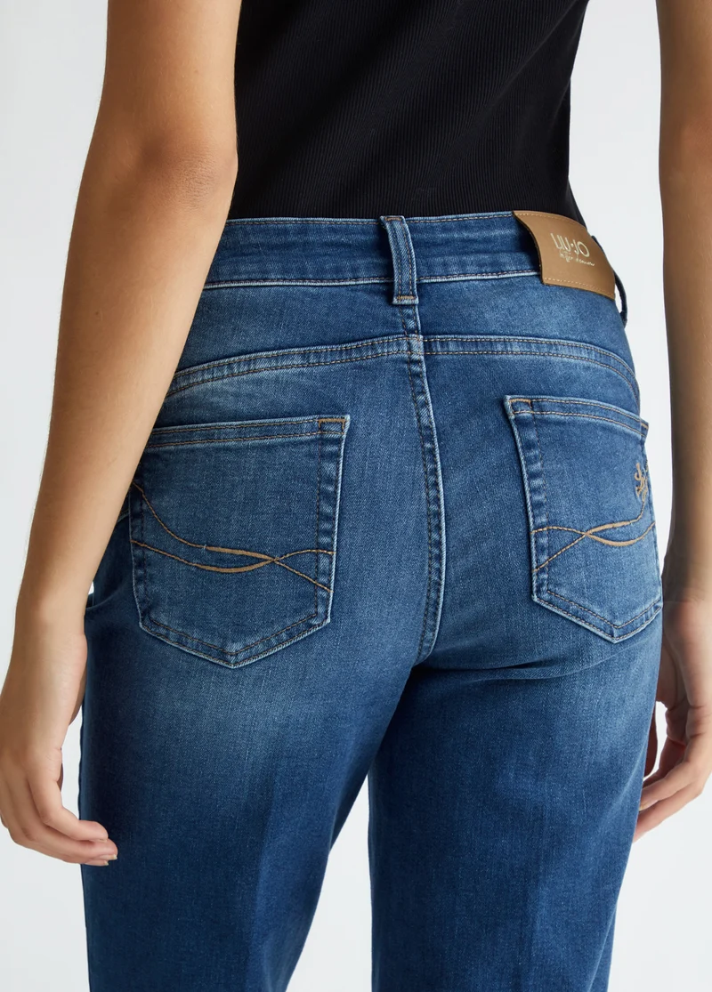 High-rise bootcut jeans