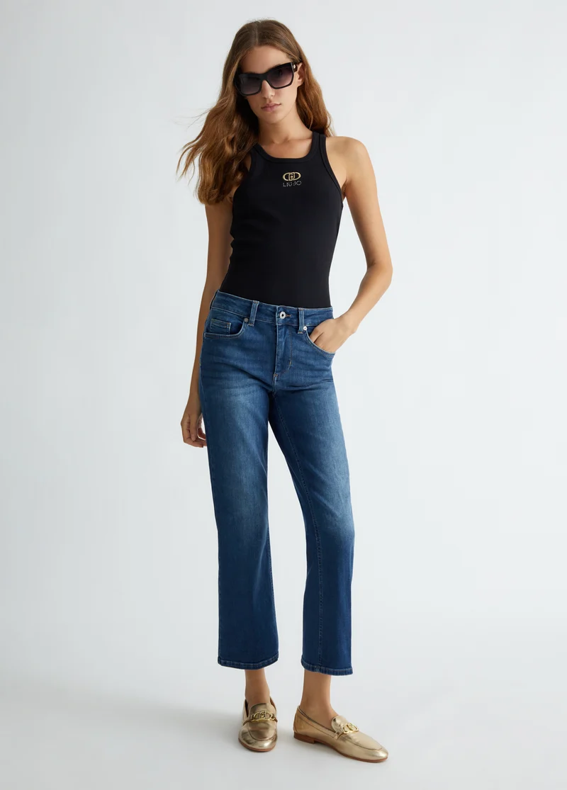 High-rise bootcut jeans