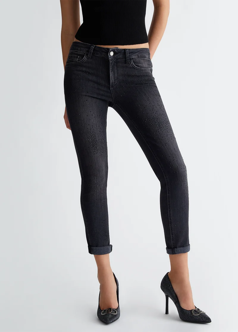 Bottom Up Skinny Jeans with Gemstones