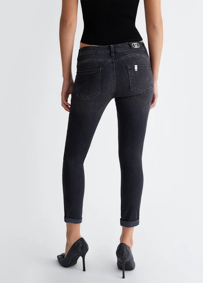 Bottom Up Skinny Jeans with Gemstones