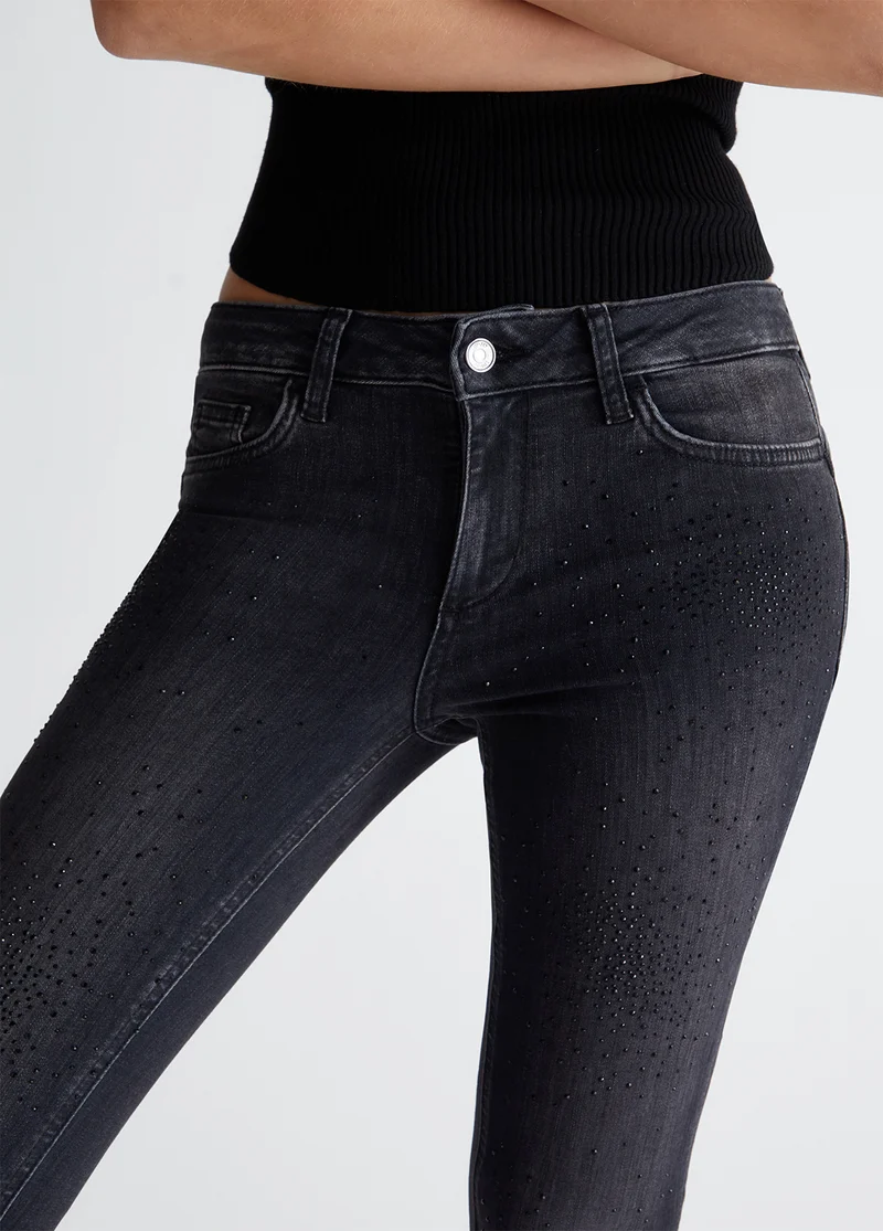 Bottom Up Skinny Jeans with Gemstones