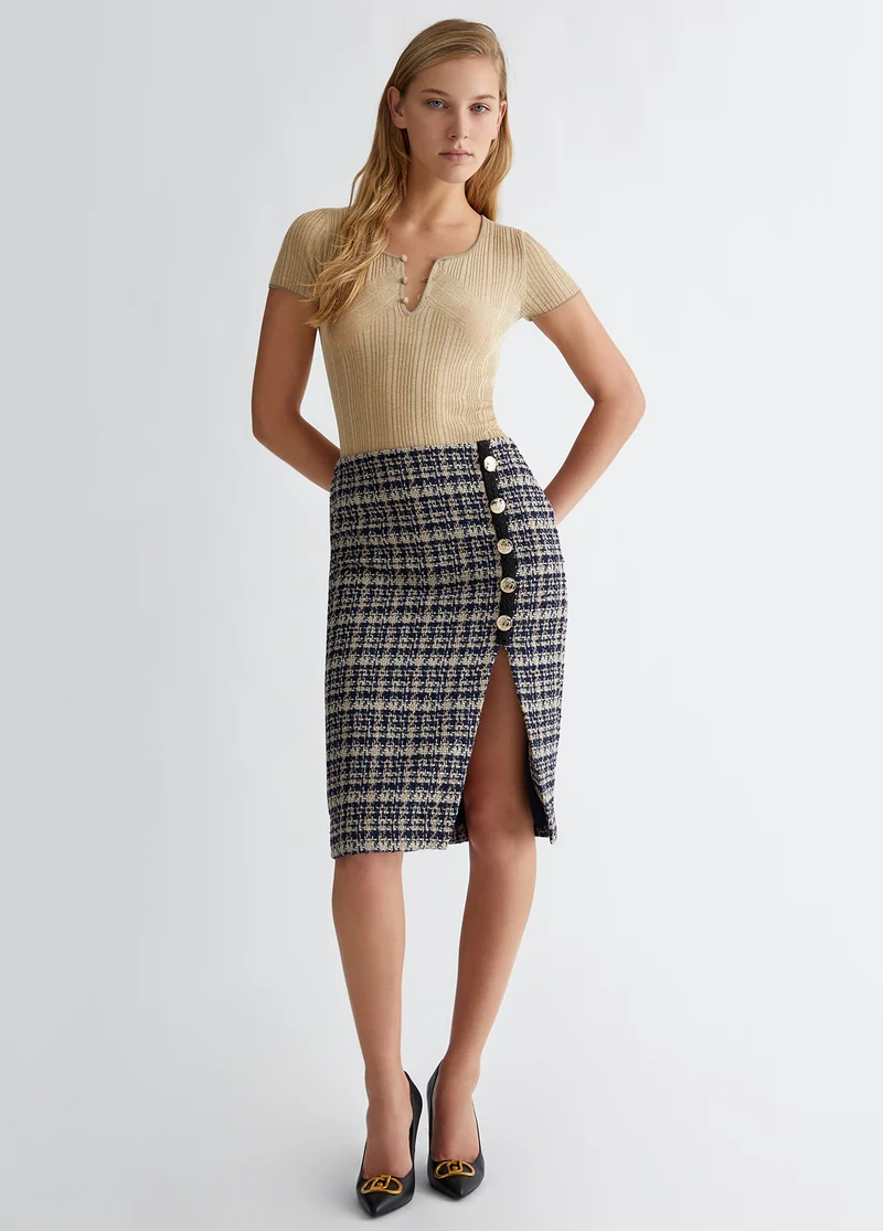 BouclÃ© suit skirt