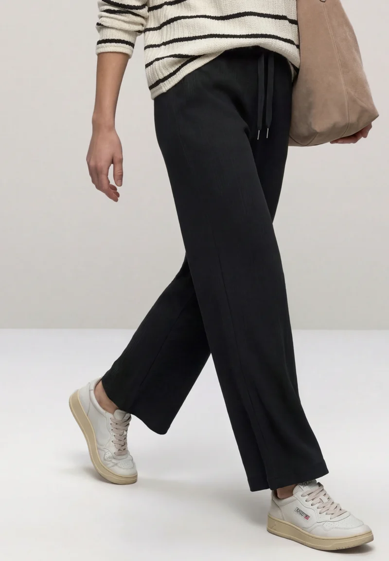 LTD QR Wide Leg crinkle crash, Black