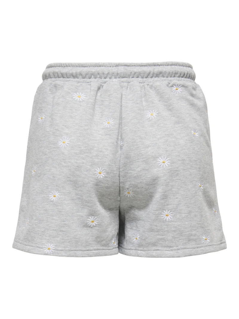 ONLLUNA BERMUDA SHORTS UB SWT, Light Grey Melange/Smal ditsy cloud