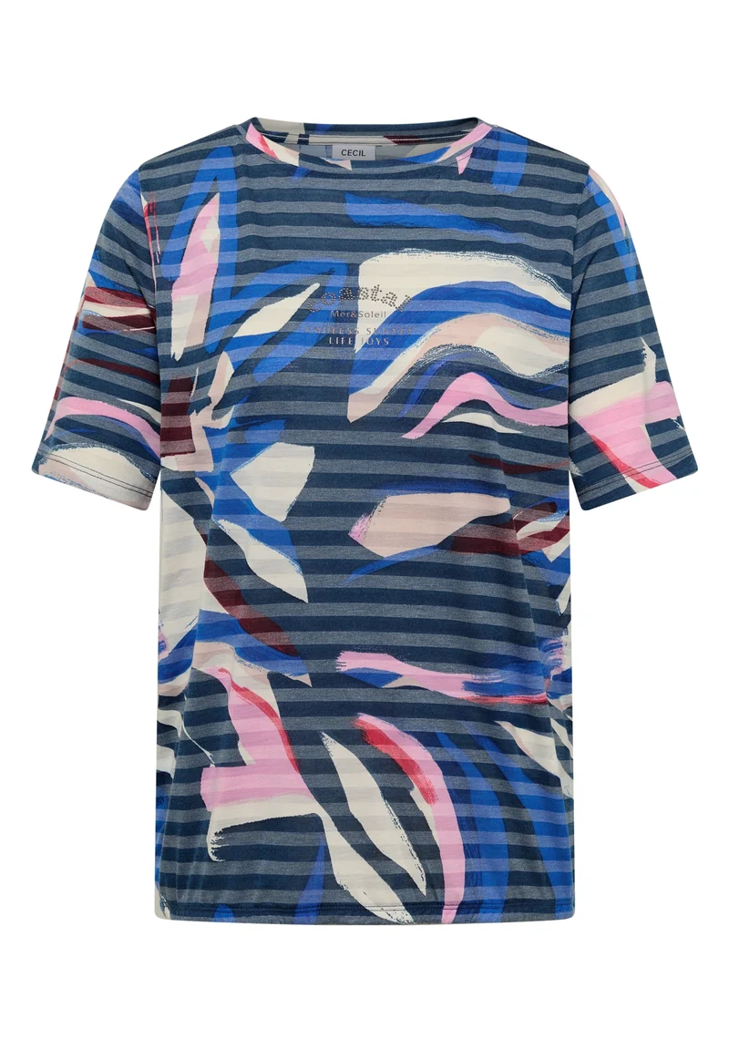 TOS Striped Burnout FP T-Shirt, universal blue