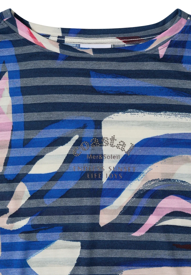 TOS Striped Burnout FP T-Shirt, universal blue