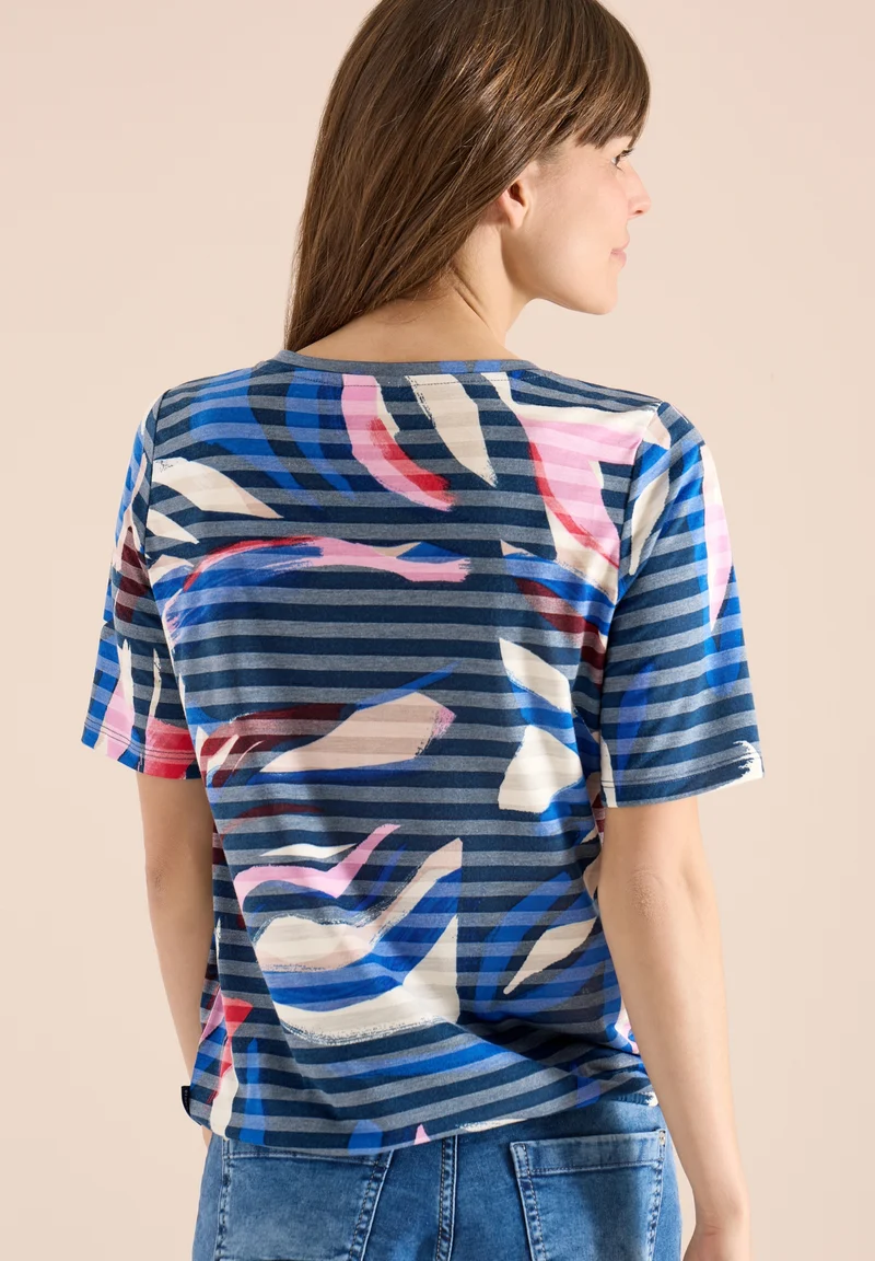 TOS Striped Burnout FP T-Shirt, universal blue