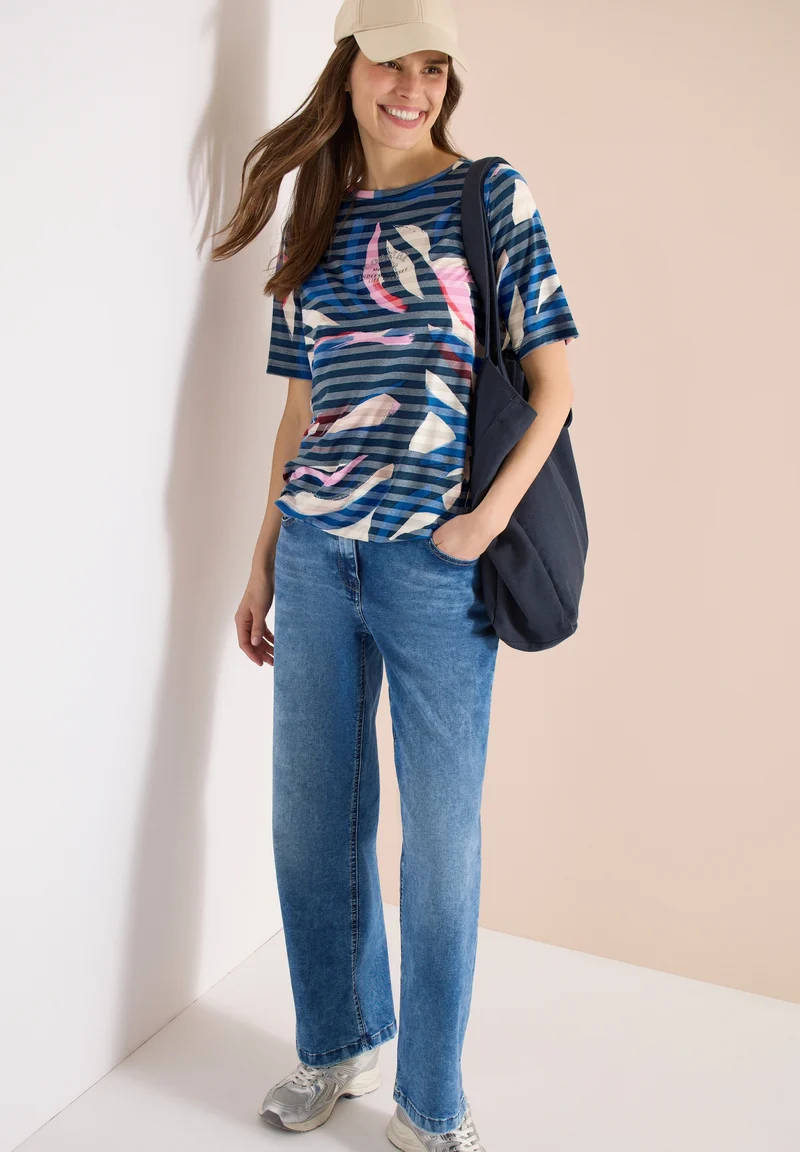 TOS Striped Burnout FP T-Shirt, universal blue