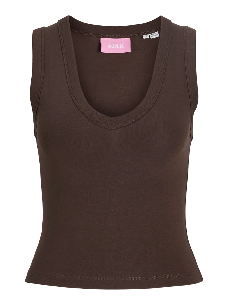 JXGIGI STR SL VNECK TOP JRS EXP, Demitasse