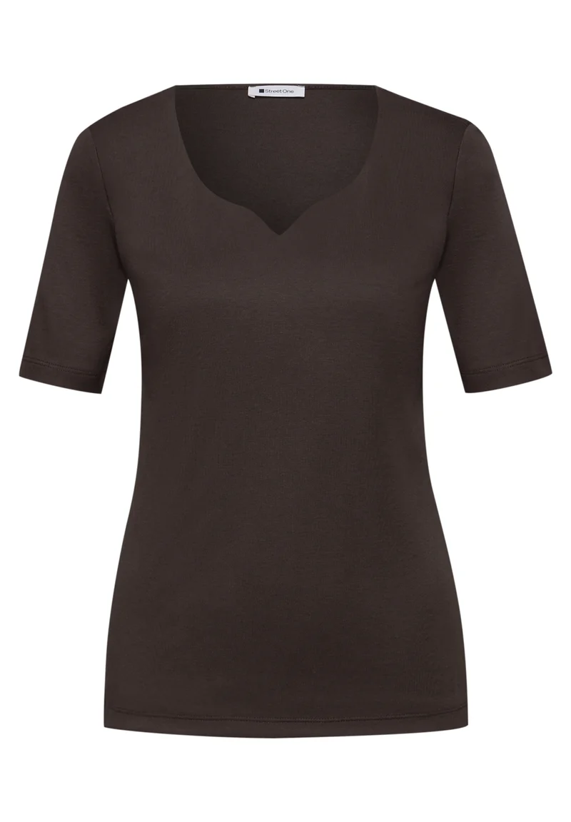 QR Style heart neck Ada 1/2 sl, espresso brown