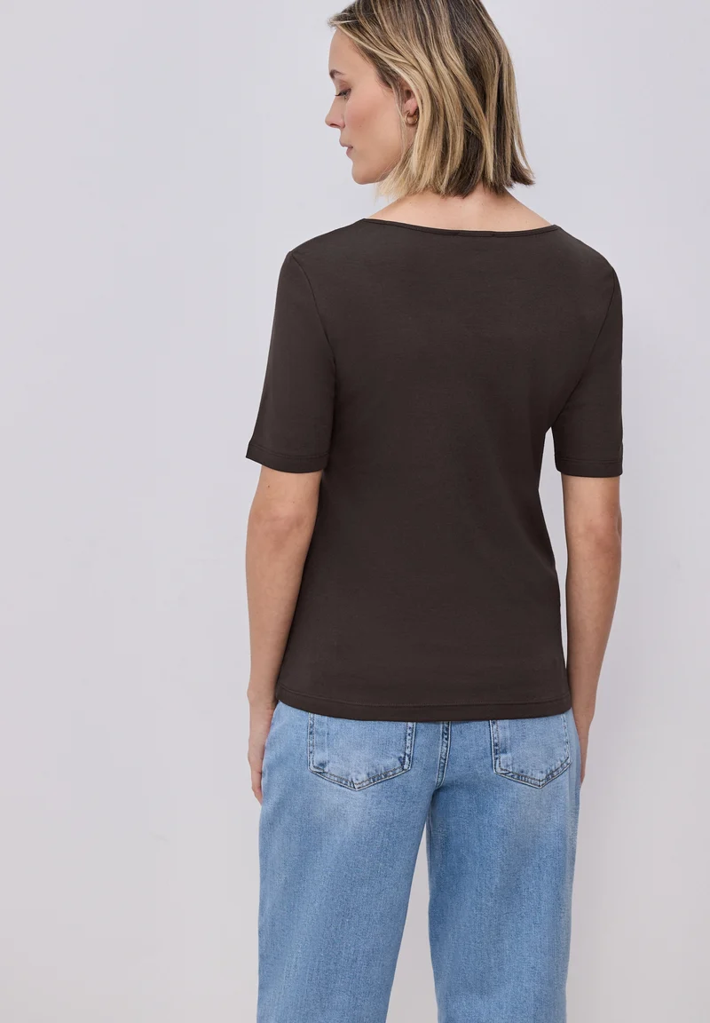 QR Style heart neck Ada 1/2 sl, espresso brown