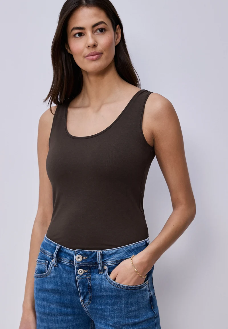 Style QR Anni basic top, espresso brown