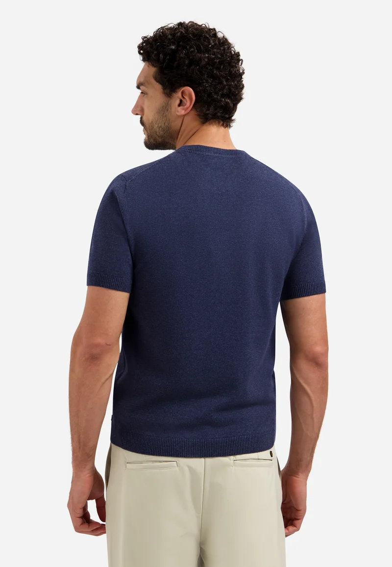 Pullover Short Sleeve Crew Neck Melange, Night