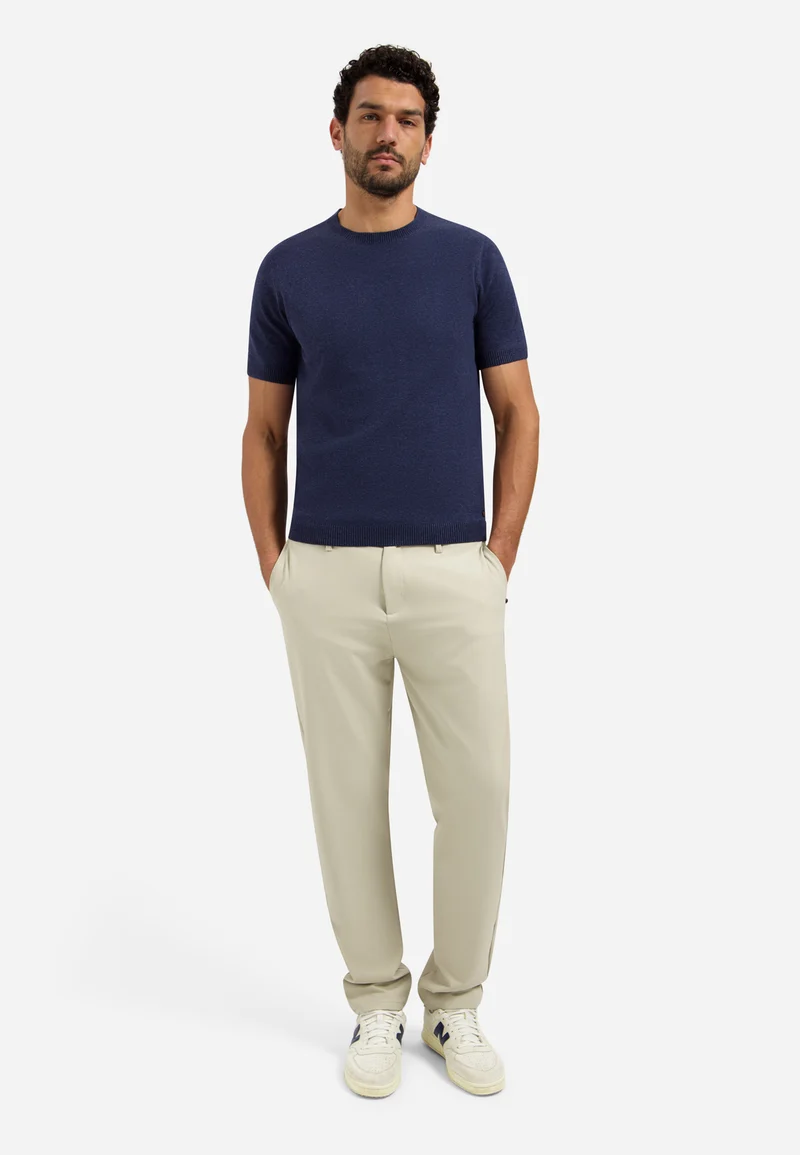 Pullover Short Sleeve Crew Neck Melange, Night