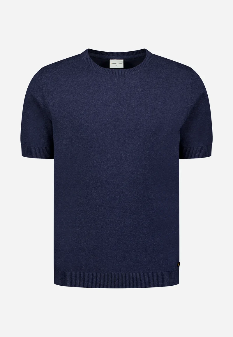Pullover Short Sleeve Crew Neck Melange, Night