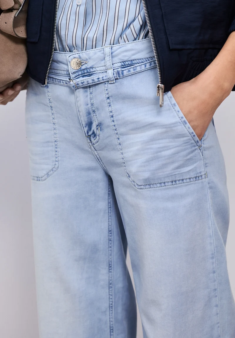 QR Style Emee Wide Leg,mw,blea, ultra bleached wash