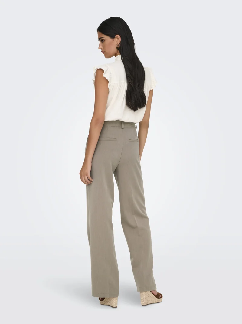 ONLHATTIE-LANA HW W MEL PANT TLR NO, Taupe Gray/MELANGE