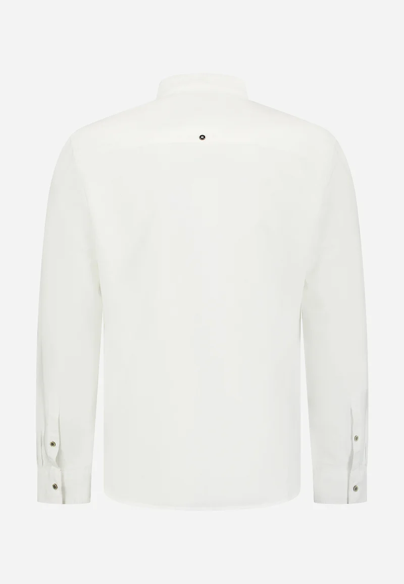 Shirt With Linen Granddad, White